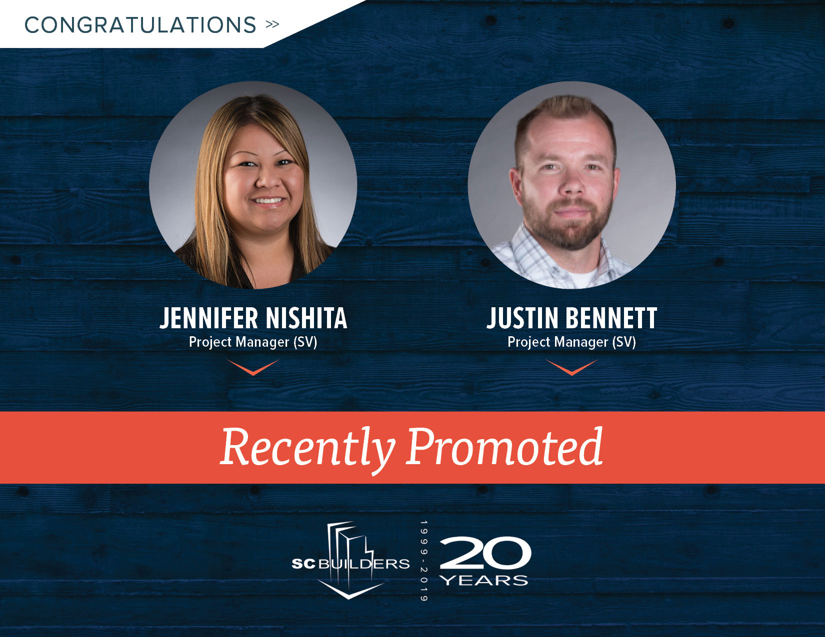 Jenn & Justin, recently promoted graphic